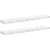vidaXL Wandplank Muurmontage 2 st Wit Marmer 120 x 23,5 x 3,8 cm