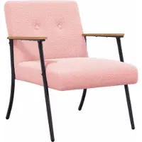 vidaXL Fauteuil Roze Kratig Wolachtig Stof