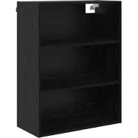 vidaXL Highboard Zwart Eiken 69,5 x 32,5 x 180 cm Bewerkt hout