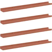 vidaXL Wandplank Muurmontage 4 st Rood 80 x 9 x 3 cm Bewerkt hout
