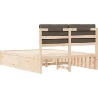 vidaXL Bedframe met Gevoerde Hoofdbord Taupe 140 x 200 cm