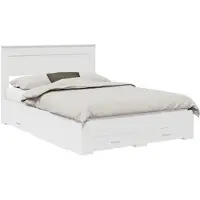 vidaXL Bedframe met lade met hoofdeinde Wit 160 x 200 cm Bewerkt hout