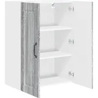 vidaXL Wandkast PORTO Grijs Sonoma 60 x 31 x 80 cm Bewerkt hout