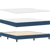 vidaXL Boxspring bed met LED-stripverlichting Blauw 180 x 200 cm Stof