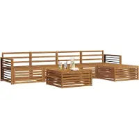 vidaXL Buiten bank set 6 st Naturel Massief Acacia Hout
