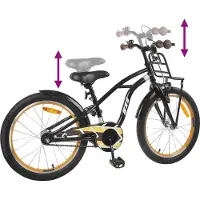 vidaXL Kinderfiets 20 Inch voor 6-11 jaar oud Zwart