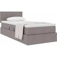 vidaXL Opbergbed met matras met hoofdeinde Taupe 90 x 200 cm fluweel