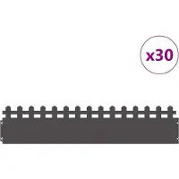 vidaXL Graskanten, 30 stuks, 103 x 0,05 x 22 cm, staal, zwart