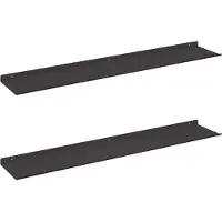 vidaXL Zwevende plank 2 st Zwart 100 x 18 x 2,5 cm Staal