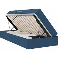 vidaXL Opbergbed met matras, blauw, 100 x 200 cm, polyester