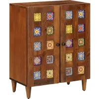 vidaXL Dressoir 60 x 33 x 75 cm Massief Mango Hout Walnotenhout