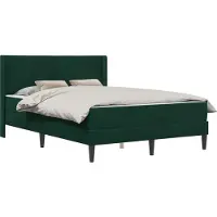vidaXL Bedframe met matras Donkergroen 160 x 200 cm Fluweel