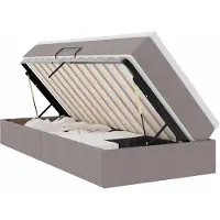 vidaXL Opslag bed met matras met opslag Taupe 90 x 200 cm Polyester