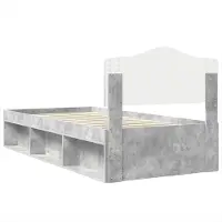 vidaXL Bedframe Betonnen Grijs 90 x 190 cm Massief grenenhout