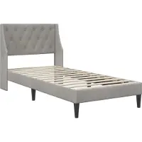 vidaXL Bedframe met hoofdeinde Lichtgrijs 100 x 200 cm Fluweel