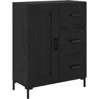 vidaXL Highboard Zwart Eiken 69,5 x 34 x 180 cm Bewerkt hout