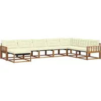 vidaXL Buiten bank set 8 st Natuurlijk en Crème Massief Acacia Hout
