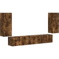 vidaXL Tv-meubelset 4 st Rook Eiken Bewerkt hout