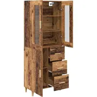 vidaXL Hoge kast, gerecycled hout, 34,5 x 34 x 180 cm, houtvezel