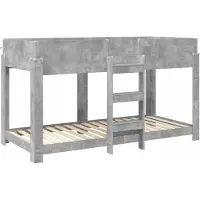 vidaXL Stapeld bed voor kids Beton Grijs 100 x 200 cm Bewerkt hout