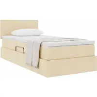 vidaXL Opbergbed met matras met hoofdeinde Crème 100 x 200 cm fluweel