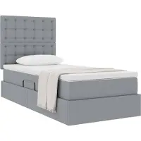 vidaXL Opslag bed met matras met opslag Lichtgrijs 100 x 200 cm Stof