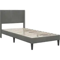 vidaXL Bedframe met hoofdeinde Donkergrijs 90 x 190 cm Fluweel