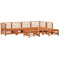 vidaXL Tuin loungeset 7 st Waskleur Bruin Massief grenenhout