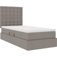 vidaXL LED opbergbed met matras Taupe 90 x 190 cm Stof