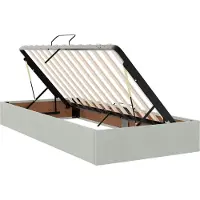 vidaXL Opbergbed met hoofdeinde 2 st Lichtgrijs