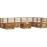 vidaXL Buiten bank set 9 st Naturel