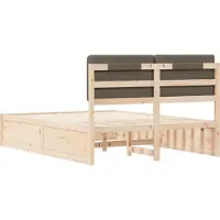 vidaXL Bedframe met Gevoerde Hoofdbord Taupe 150 x 200 cm
