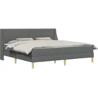 vidaXL Bedframe met matras Donkergrijs 180 x 200 cm Polyester