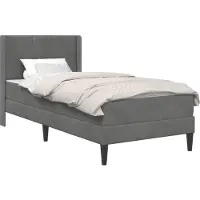 vidaXL Bedframe met matras Donkergrijs 80 x 200 cm Fluweel