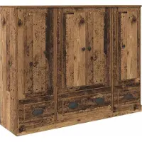 vidaXL Highboard 3 st Oud Hout 132 x 35,5 x 103,5 cm Bewerkt hout