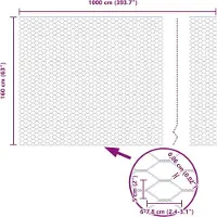 vidaXL Lasdraad omheining, 1,6 x 10 meter, verzinkt staal, zilver