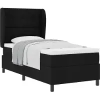 vidaXL Boxspring bed met hoofdeinde Zwart 90 x 190 cm Stof