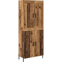 vidaXL Highboard 2 st Oud Hout 69,5 x 34 x 180 cm Bewerkt hout