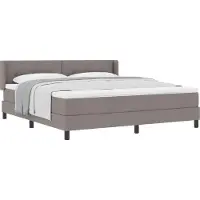 vidaXL Boxspring bed met hoofdeinde Taupe 200 x 180 cm Stof