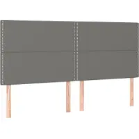 vidaXL Hoofdbord donkergrijs 200x5x118/128 cm Stof
