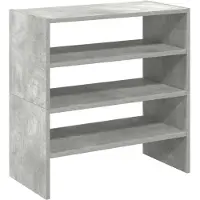 vidaXL Schoenenrekken 2 st stapelbaar 60x30x30,5 cm betongrijs