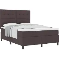 vidaXL Boxspring bed met hoofdeinde Donkerbruin 140 x 200 cm Stof