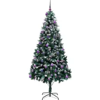 vidaXL Kunstkerstboom Groen 240 cm PVC en Staal en Kunststof