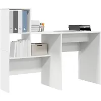 vidaXL Bureau Wit Bewerkt hout 131,5 x 50 x 106,5 cm