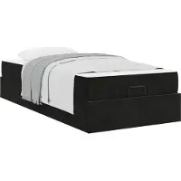 vidaXL Bedframe met matras 2 st Zwart Fluweel