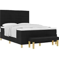 vidaXL Boxspringbed met hoofdeinde, zwart, 190 x 140 cm, gestoffeerd