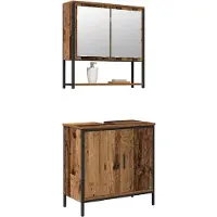 vidaXL Badkamermeubel Set 2 st Bruin 60 x 30 x 60 cm Bewerkt hout