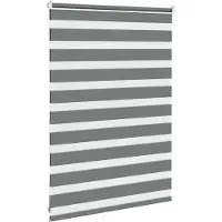 vidaXL Zebra rolgordijn 110x100 cm stofbreedte 105,9 cm donkergrijs