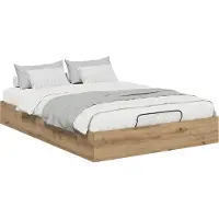 vidaXL Ottoman Bedframe Artisan Eik 135 x 190 cm Geconstrueerd hout