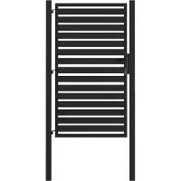 vidaXL Tuinpoort afsluitbaar 100x150 cm aluminium zwart